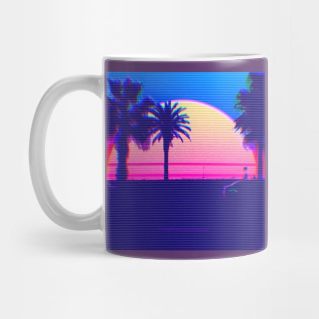 retrowave palms sunset by lofi_retrowave